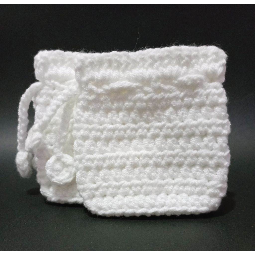 Mini pouch polos / dompet koin rajut handmade