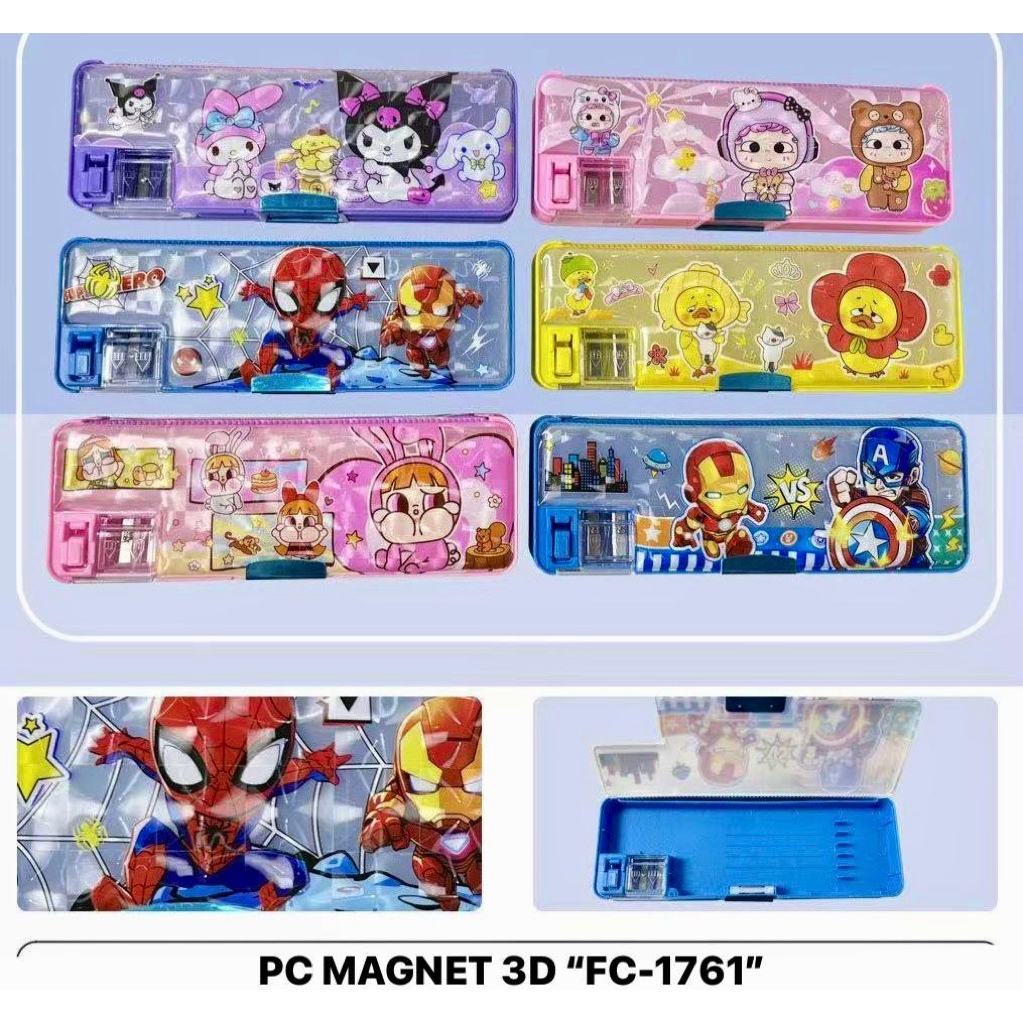 

NEW! KOTAK PENSIL MAGNET KARAKTER / TEMPAT PENSIL MAGNET FC-1761 /PENCIL CASE MAGNET 3D Alat Tulis