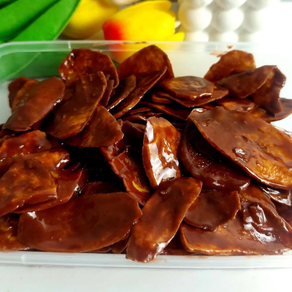 

Kripik Pisang Coklat Lumer Box 500ml/Cemilan/Snack/Super Nyoklat