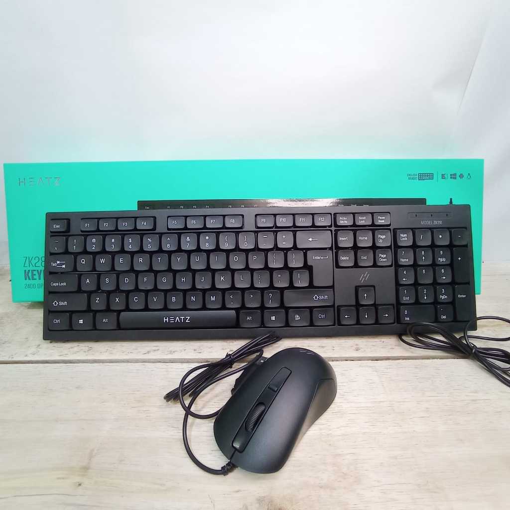 Rekomendasi Combo Keyboard Mouse Model Heatz Zk28 New BERGARANSI -MC