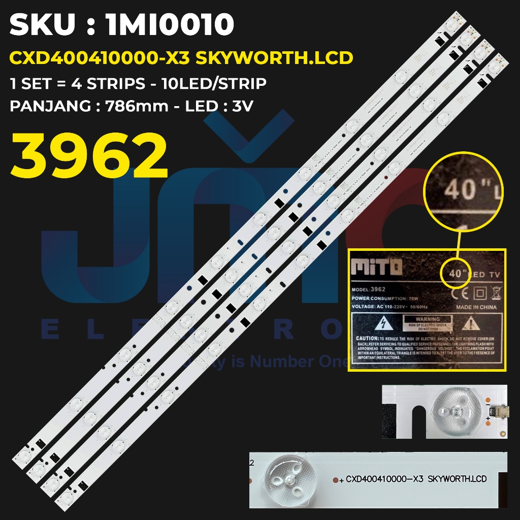 Backlight TV Mito 40 37 Inch 3962 HL-00400A28-1001S-01 A2  4*10 / HS-37D3006V1W8C1B73310M