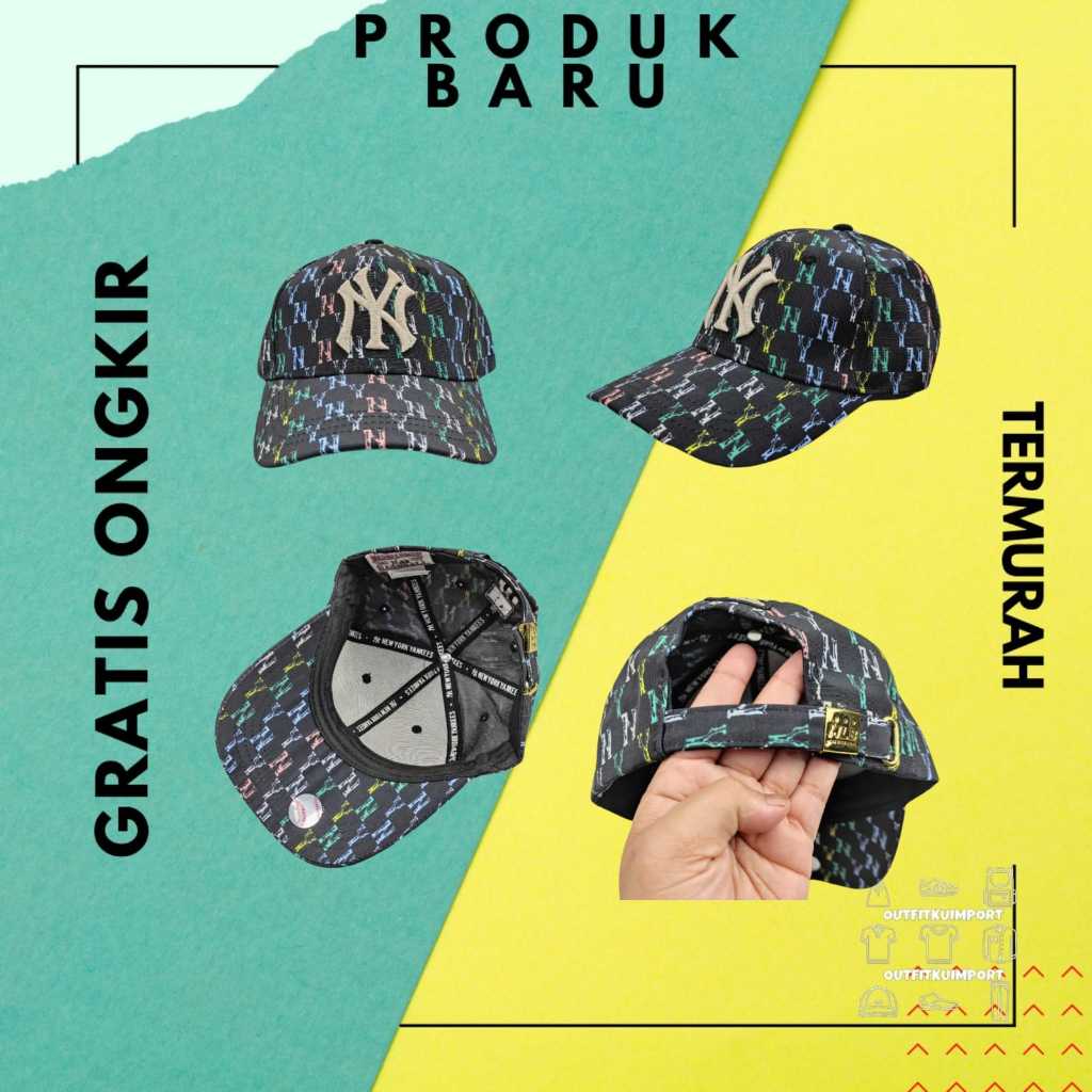 C-861 Topi Baseball NY MLB Rainbow Cap Black