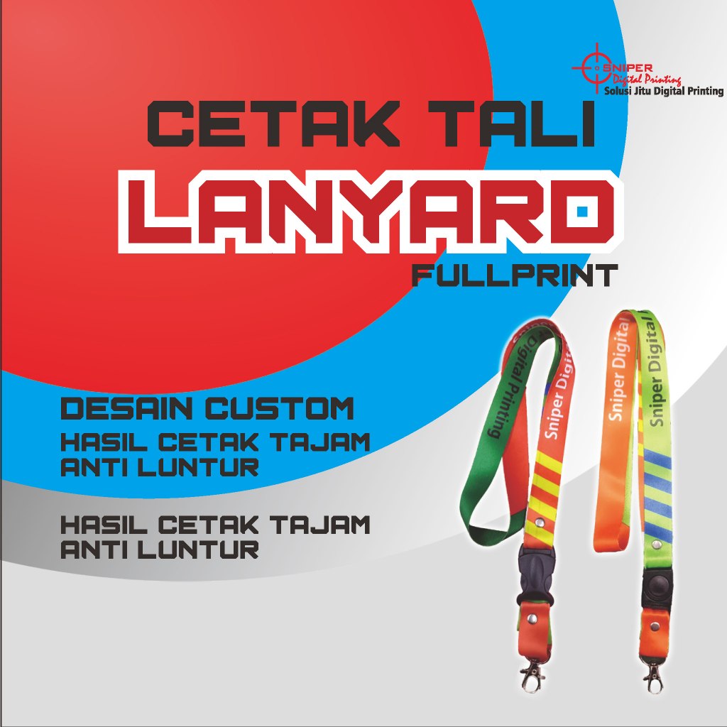 

Tali Lanyard ID Card Custom 1 Sisi 2 sisi