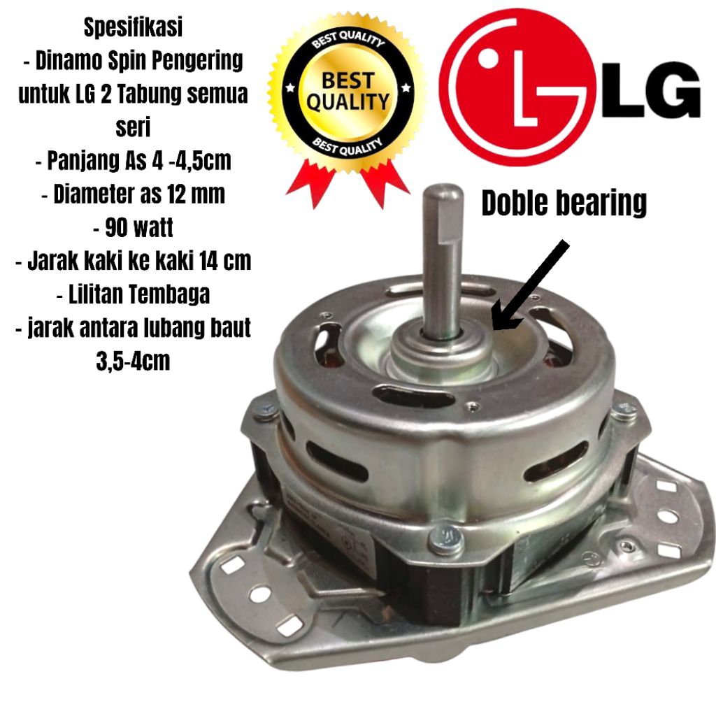 dinamo spin pengering mesin cuci LG 2 tabung 14 kg WP1460R
