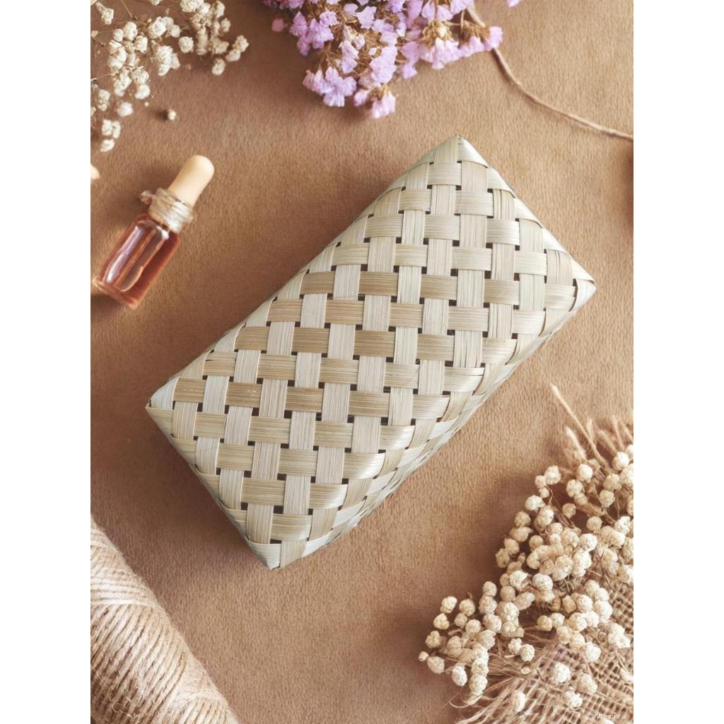 ISI 10 Besek Cantik Kotak Anyam dari Bambu ukuran 10x20x7