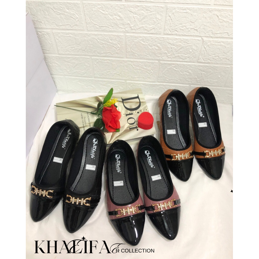 khalifa 02 flat shoes sepatu ballet ballerina wanita cantik premium original berbahan halus