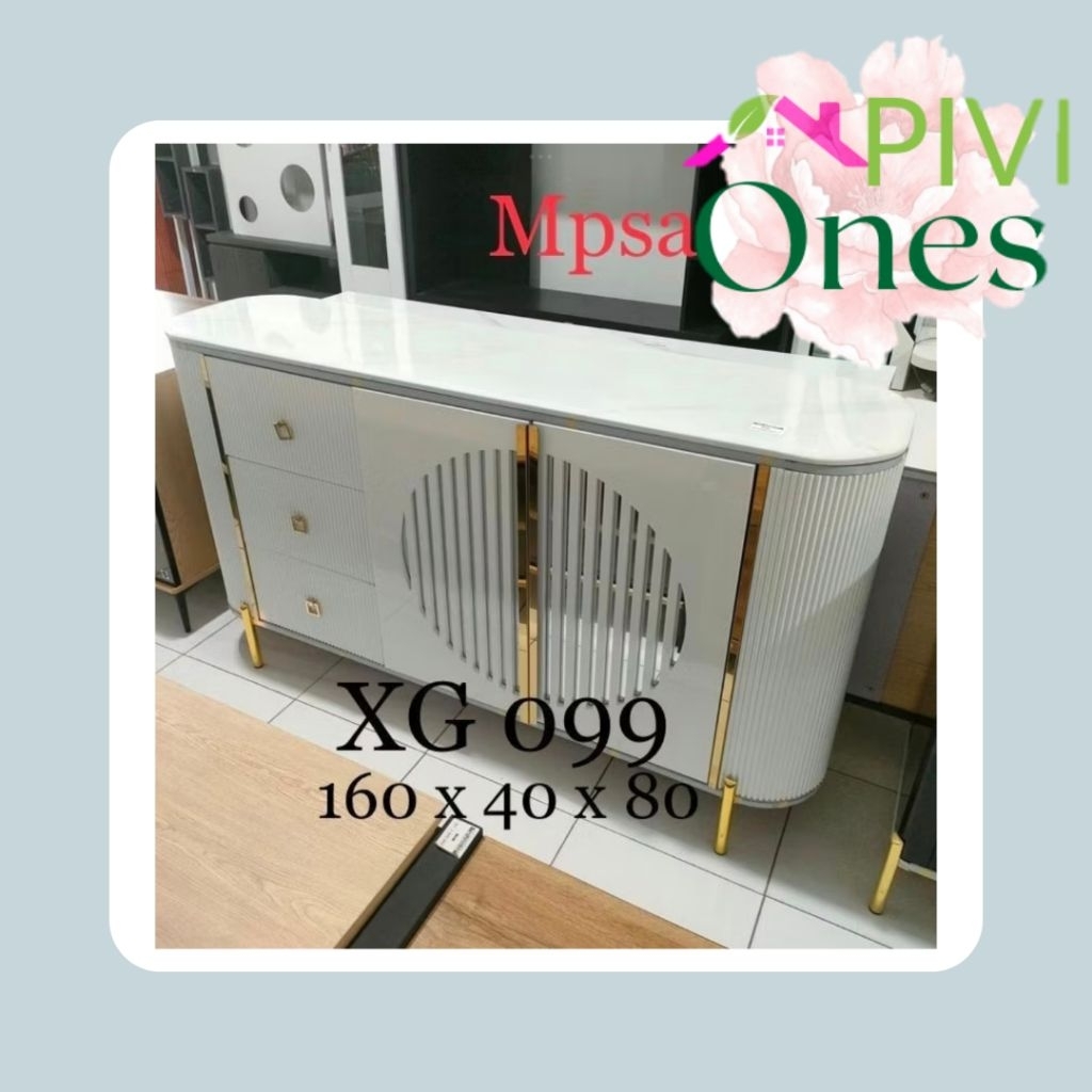 Buffet Pendek Meja TV Lemari Hias Kabinet XG099 Minimalis Khusus Palembang