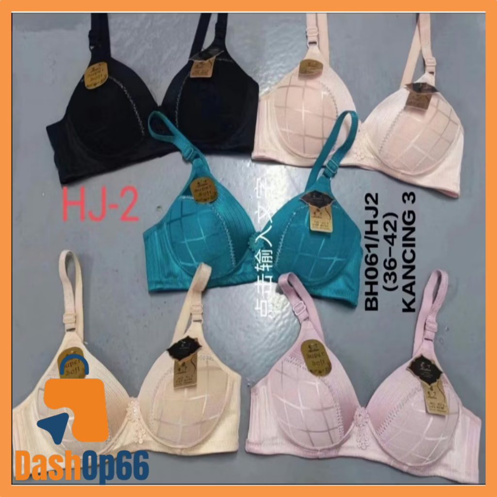 1009 - Bra Tanpa Kawat 3 Kancing Dewasa Ukuran Besar Lembut Tersedia Ukuran 36-42 / Bra Wanita Tanpa