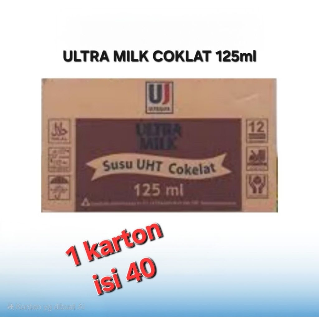 

ultra milk susu UHT cokelat 125ml×40dus