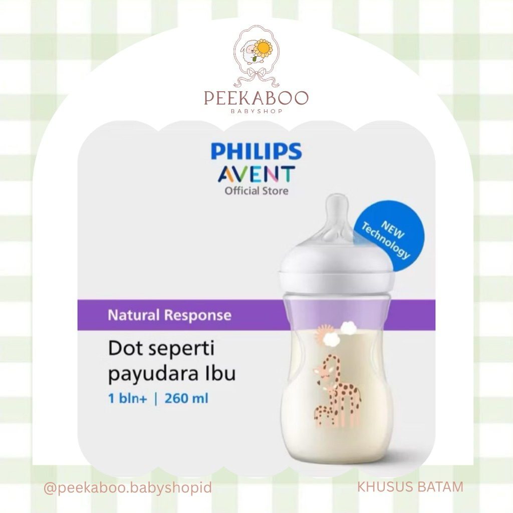 Philips Avent Natural Bottle 260ml 1M+ Motif
