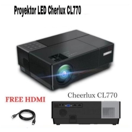 PROYEKTOR LED CHERLUX CL770 + TV TUNER 4.000 LUMENS FULL HD