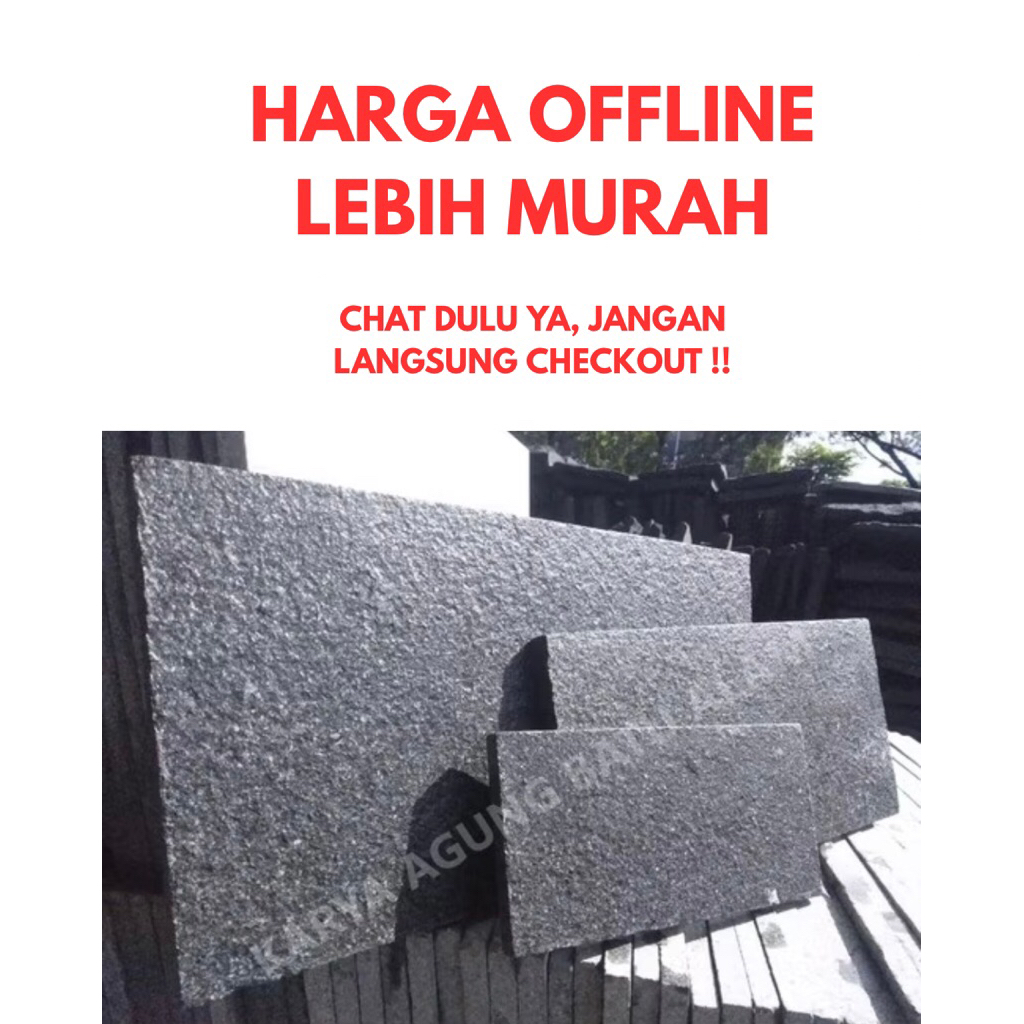 Batu Andesit Rata Mesin (RTM) carport, dinding