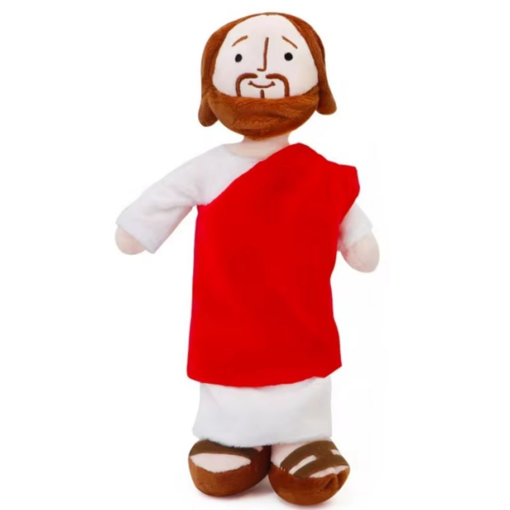 BONEKA TUHAN YESUS GEMBALA DOMBA JUBAH MERAH ALAT PERAGA GURU SEKOLAH MINGGU TOKOH ALKITAB AGAMA KRI