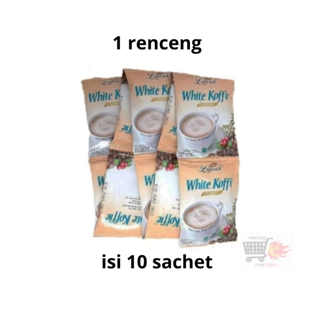 

luwak white koffie coffe kopi luwak white coffie kemasan 20gr harga 1 renceng isi 10 sachet