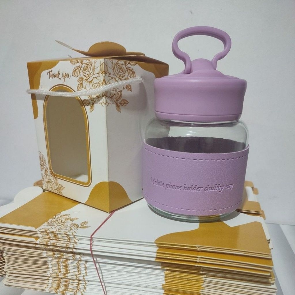 50PCS PAPER BOX IVORY KEMASAN BOTOL JUS / BOTOL CHUBBY CUP