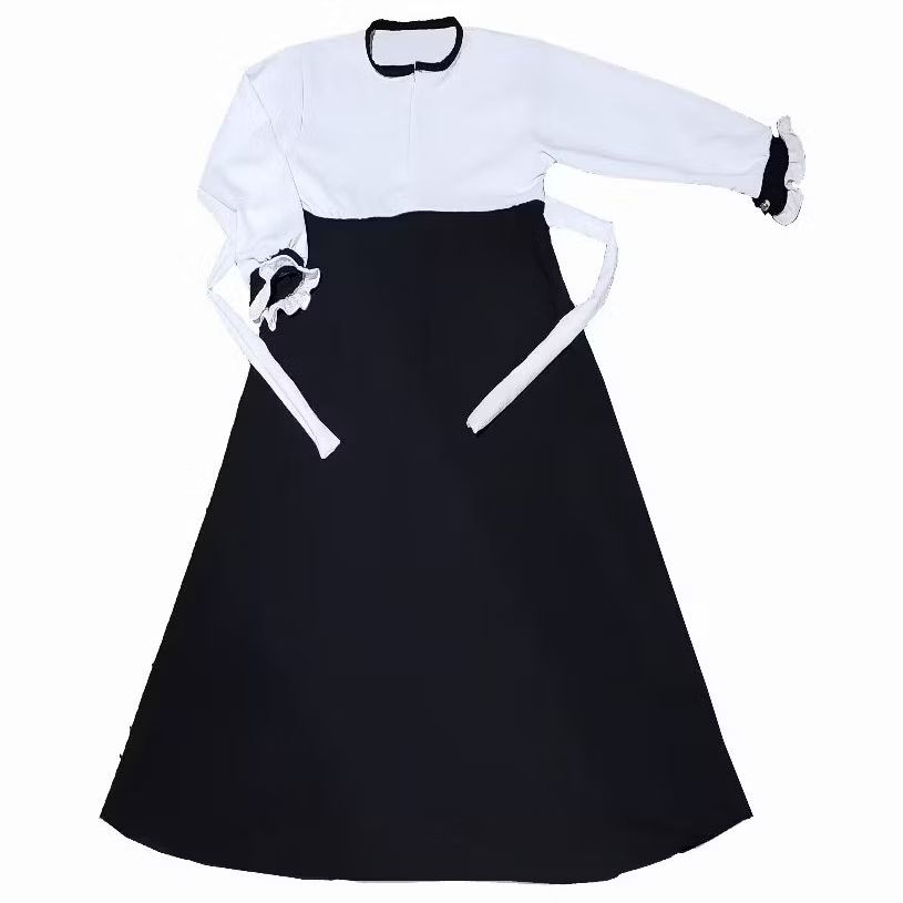 GAMIS ANAK HITAM PUTIH CRINKLE AIRFLOW / SERAGAM PAKAIAN ANAK SEKOLAH PAUD TK SD MADRASAH / GAMIS AN