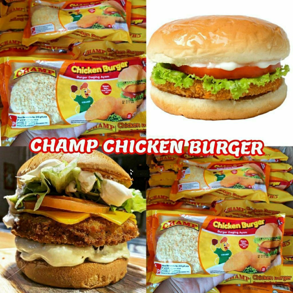 

CHAMP CHICKEN BURGER ISI 6 | FROZEN FOOD SOLO | CEMILAN FROZEN