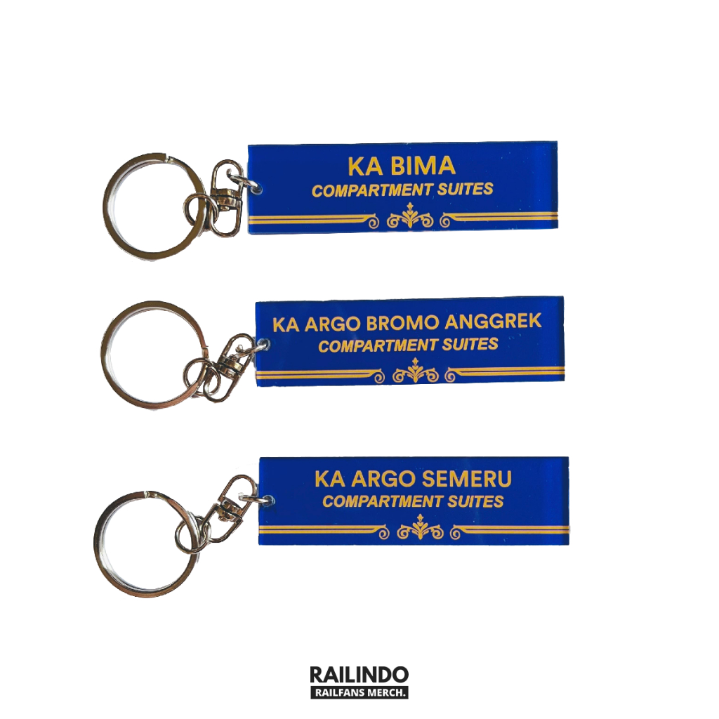 Railindo - Gantungan Kunci Papan Nama Kereta Api Model Compartment Suites (B/E)