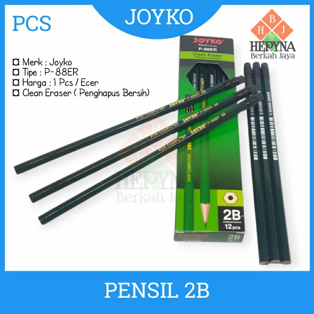 

Pensil Joyko P-88ER. 2B + Penghapus Bersih / 1 PCS (Satuan)