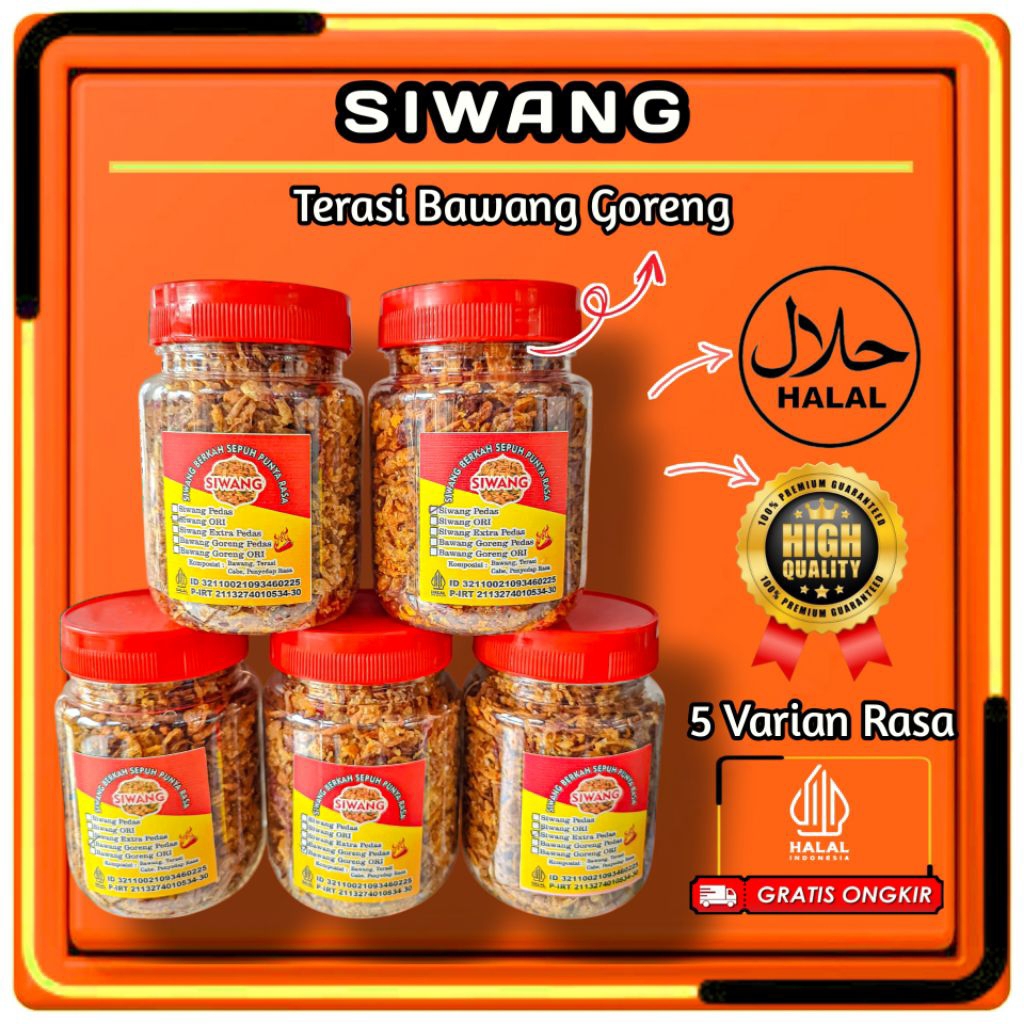 

Bawang Goreng Asli Siwang Murah Kemasan Toples Siap Santap Enak Dan Gurih Pedas / Original