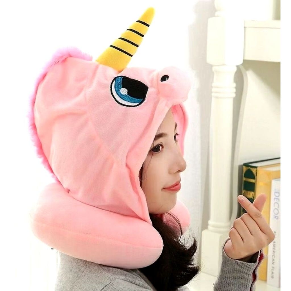 bantal leher unicorn / bantal leher topi / bantal leher karakter