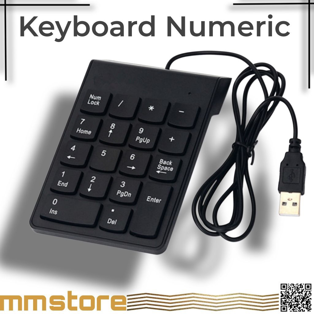 Keyboard Numerik Wireless Bluetooth USB Kabel Angka Eksternal Laptop PC Numpad