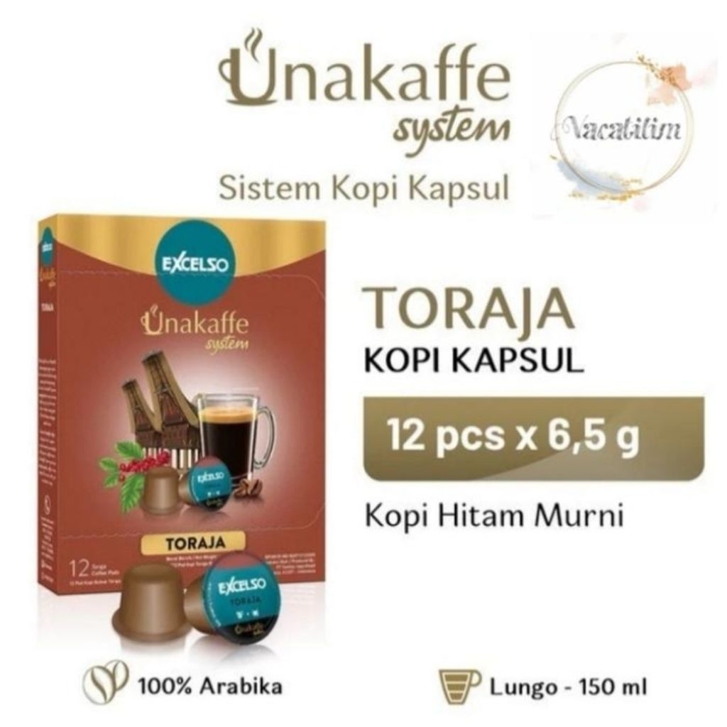 

Excelso Unakaffe Capsule Toraja - Kopi Kapsul (12x6gr)