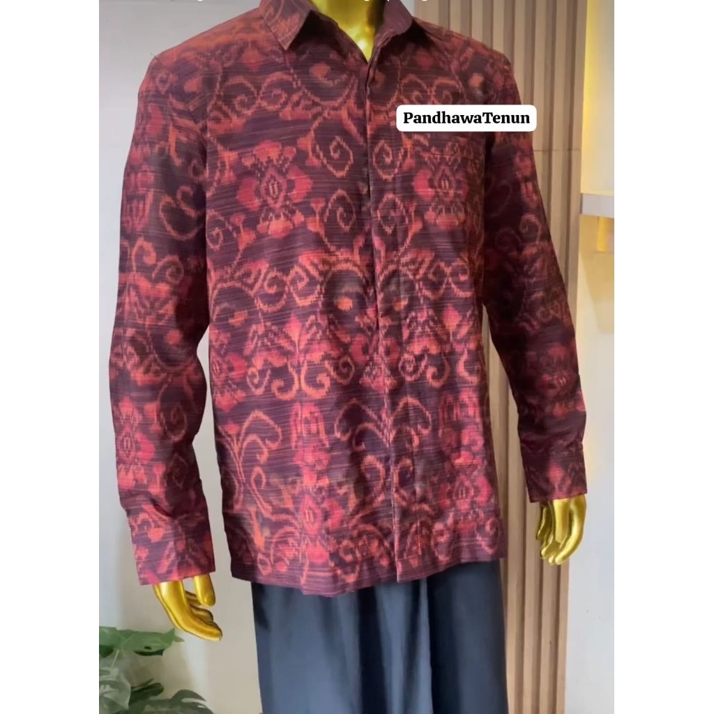 Kemeja Tenun Lengan Panjang - Kemeja Pria Kondangan - Kemeja Tenun Endek Premium Original