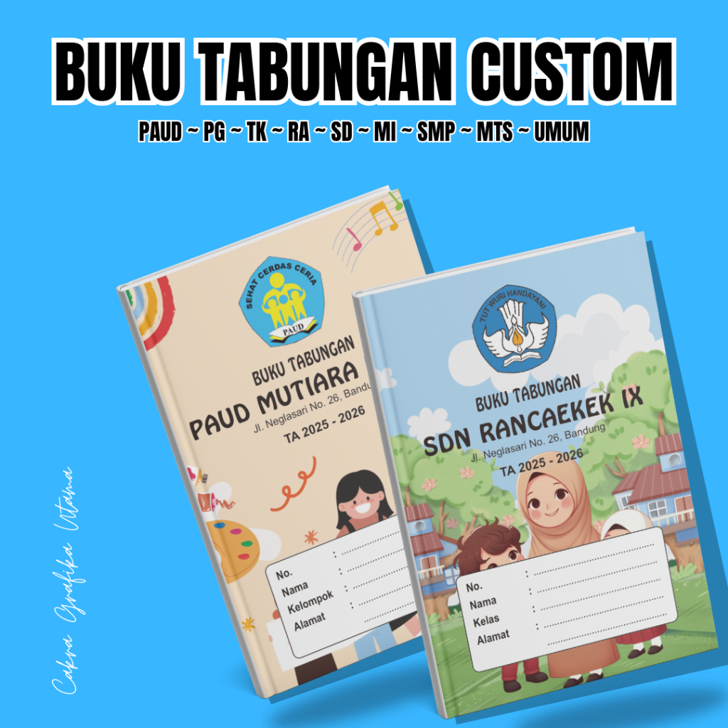 

Buku Tabungan PAUD TK SD RA MI Custom Murah 2025 / Buku Tabungan 2025