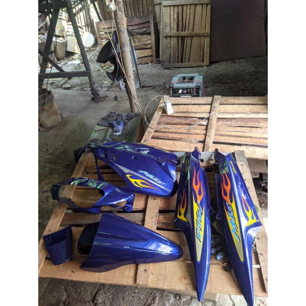cover body fullset halus mio lama sporty warna biru ori