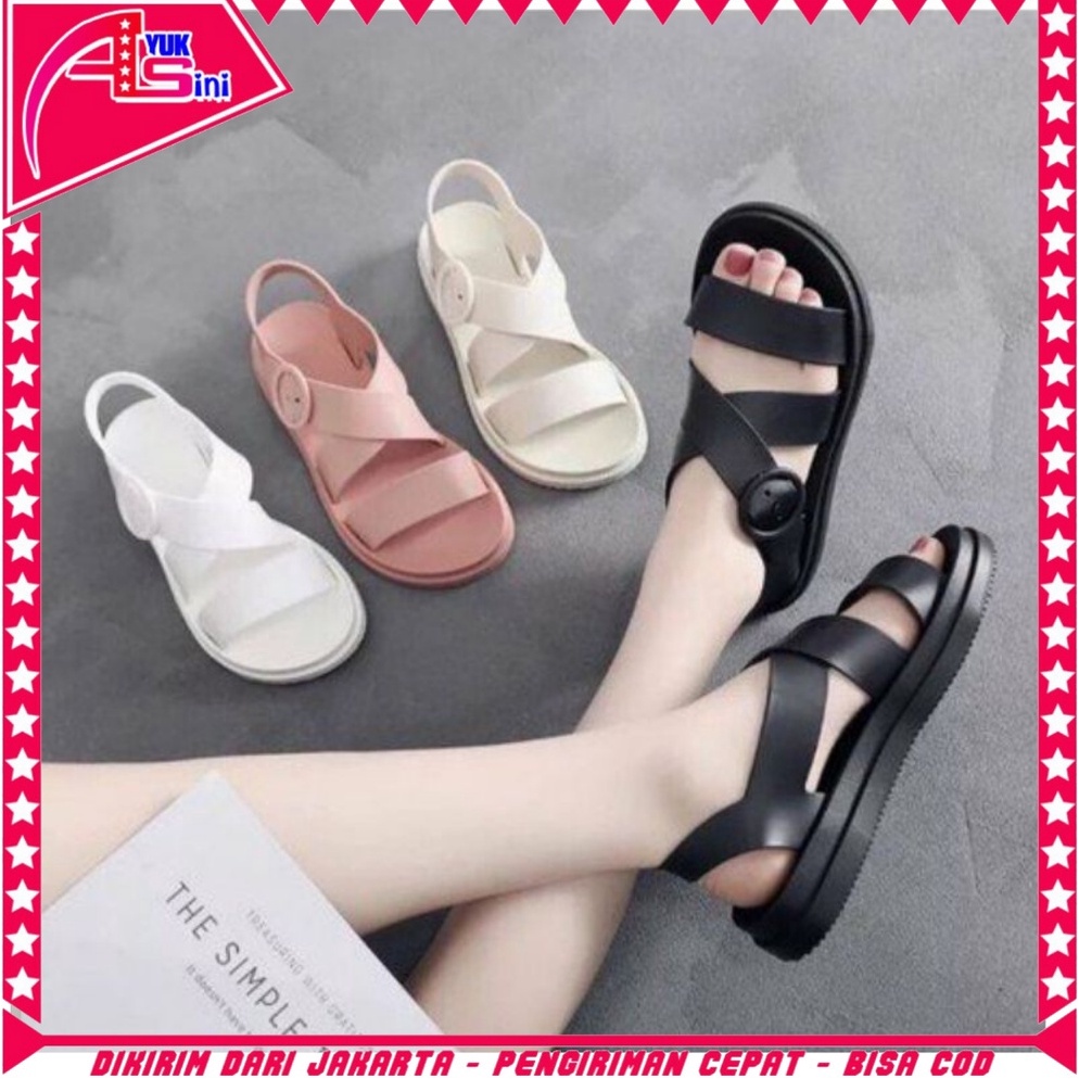 Terjangkau Sandal Silang Wanita 6498 Sendal Jelly Karet Tali Silang Sepatu Sendal Gladiator Silang T