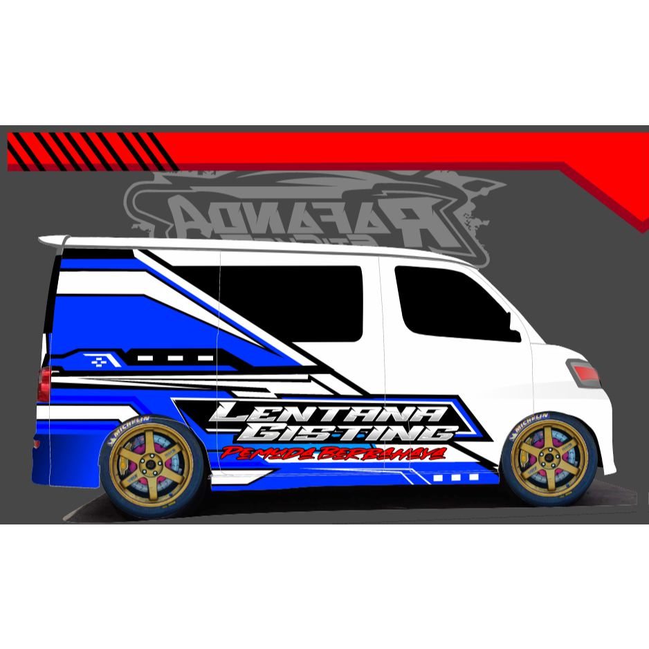 STIKER DECAL GRANDMAX BLINDVAN LUXIO APV AVANZA DLL