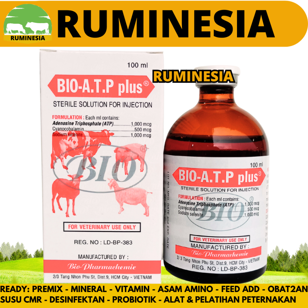 PROMO BIO ATP PLUS 100ML - Vitamin Hewan Energi Instan Penguat Otot & Daya Tahan Stamina Tubuh