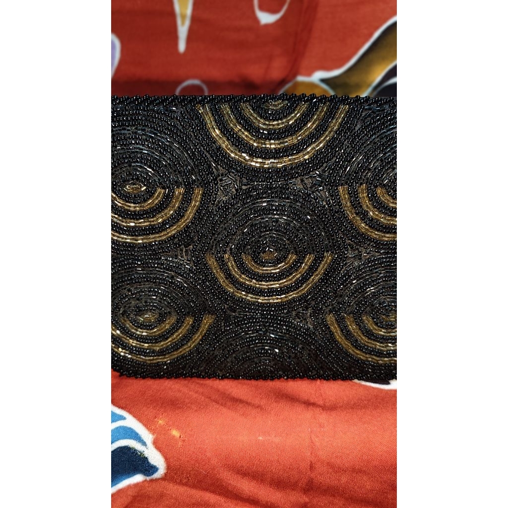 preloved tas pesta monte black gold