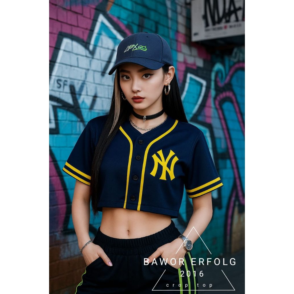 Jersey baseball crop top/ CROP TOP BASEBALL JERSEY