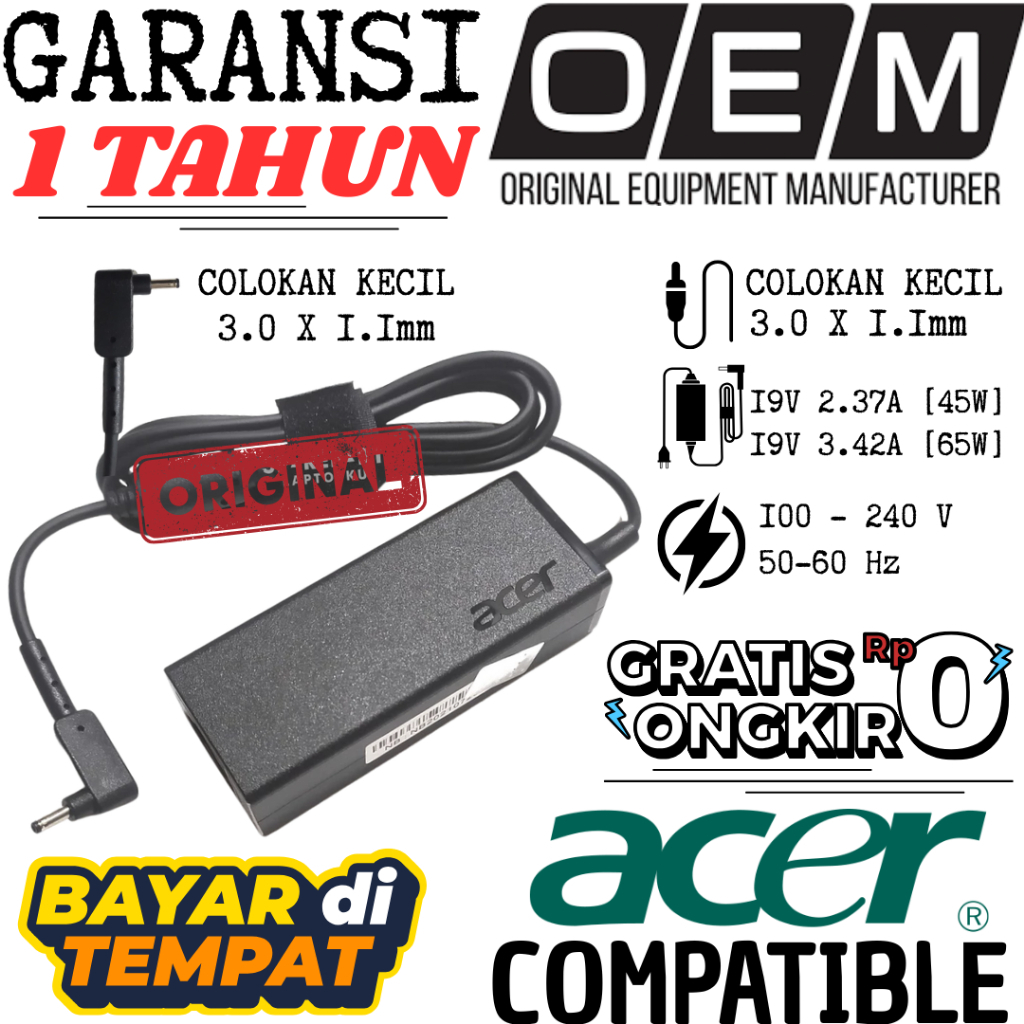 Adaptor Charger Laptop Acer Swift 3  SF314-51 SF314-54 SF314-51-52D