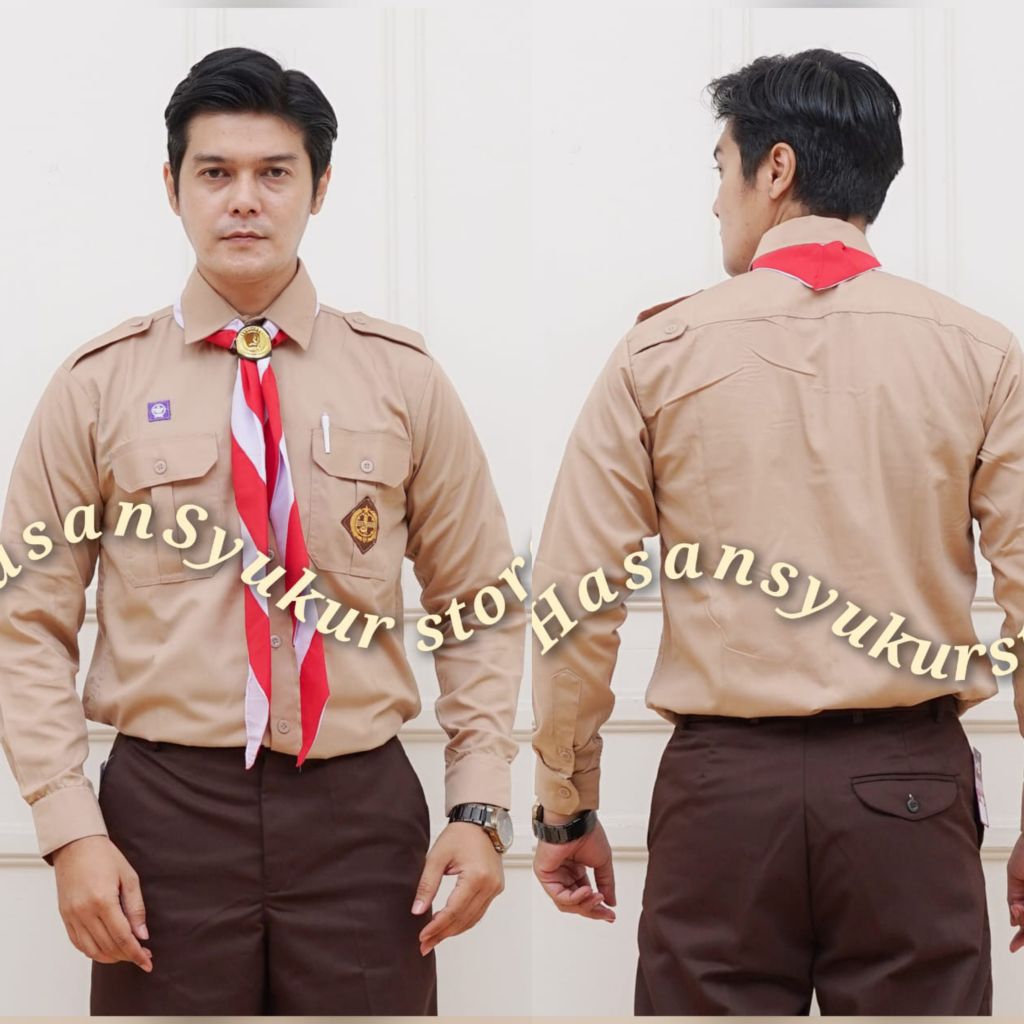 Kemeja Pramuka penegak pembina baju Pramuka lengan panjang kemeja pembina Pramuka di lapangan
