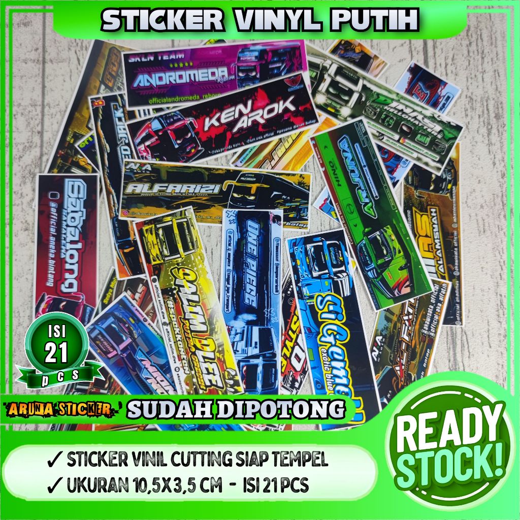 

Sticker Bus Panjang Telolet Basuri Isi 21 pcs Sudah Dipotong Stiker Viral