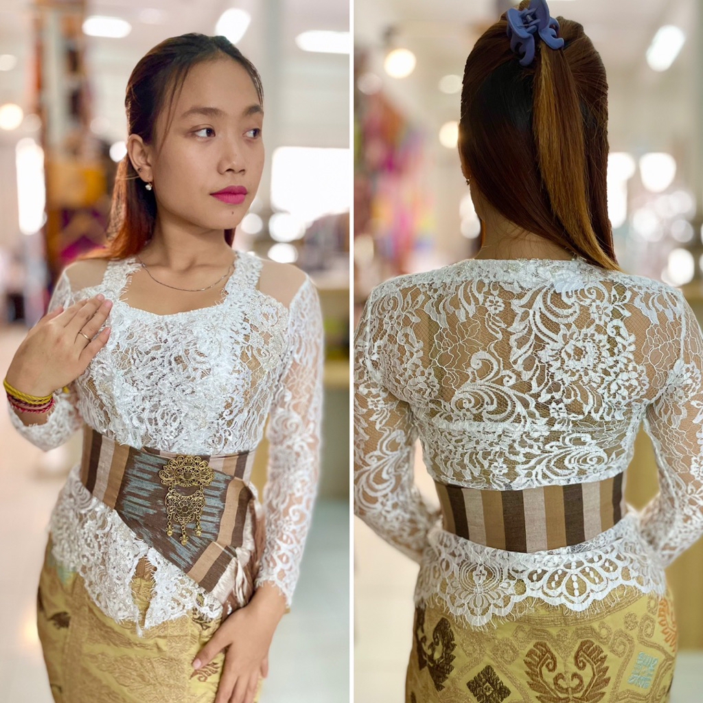 Kebaya Jadi Brokat Modif Tile Payet Premium/Kebaya Jadi Tile Payet Lengan Panjang.