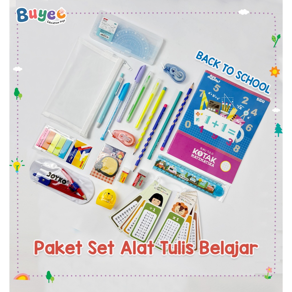 

BUYEE GIFT - Paket Set Alat Tulis Belajar | Matematika Crative Study JOYKO Set | ATK Set Stationery Belajar | Study Essentials