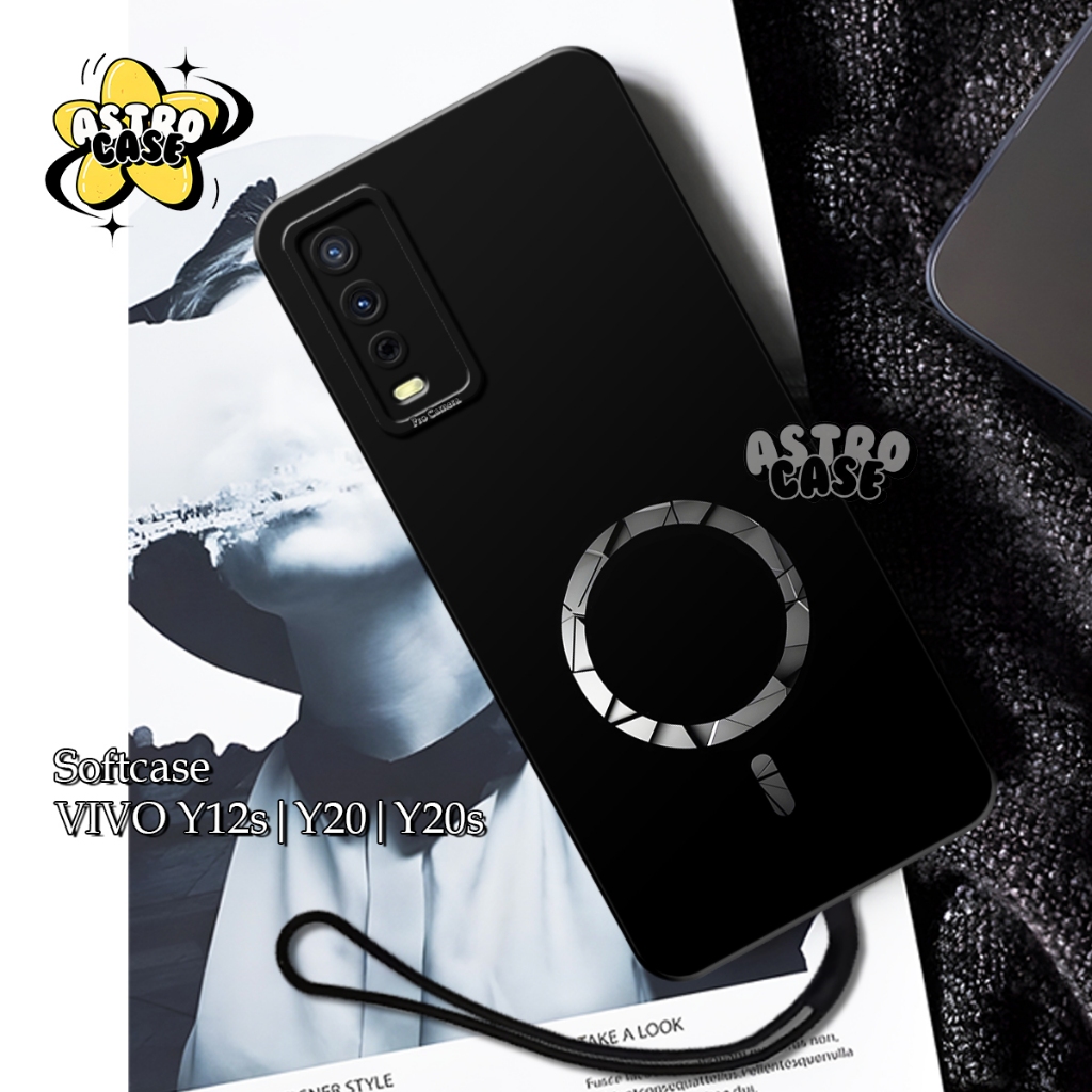 Softcase Vivo Y12s Y20 Y20s Motif Magsafe Aesthetic Elegant - Case Keren Free Tali Gantungan Hp - Ca