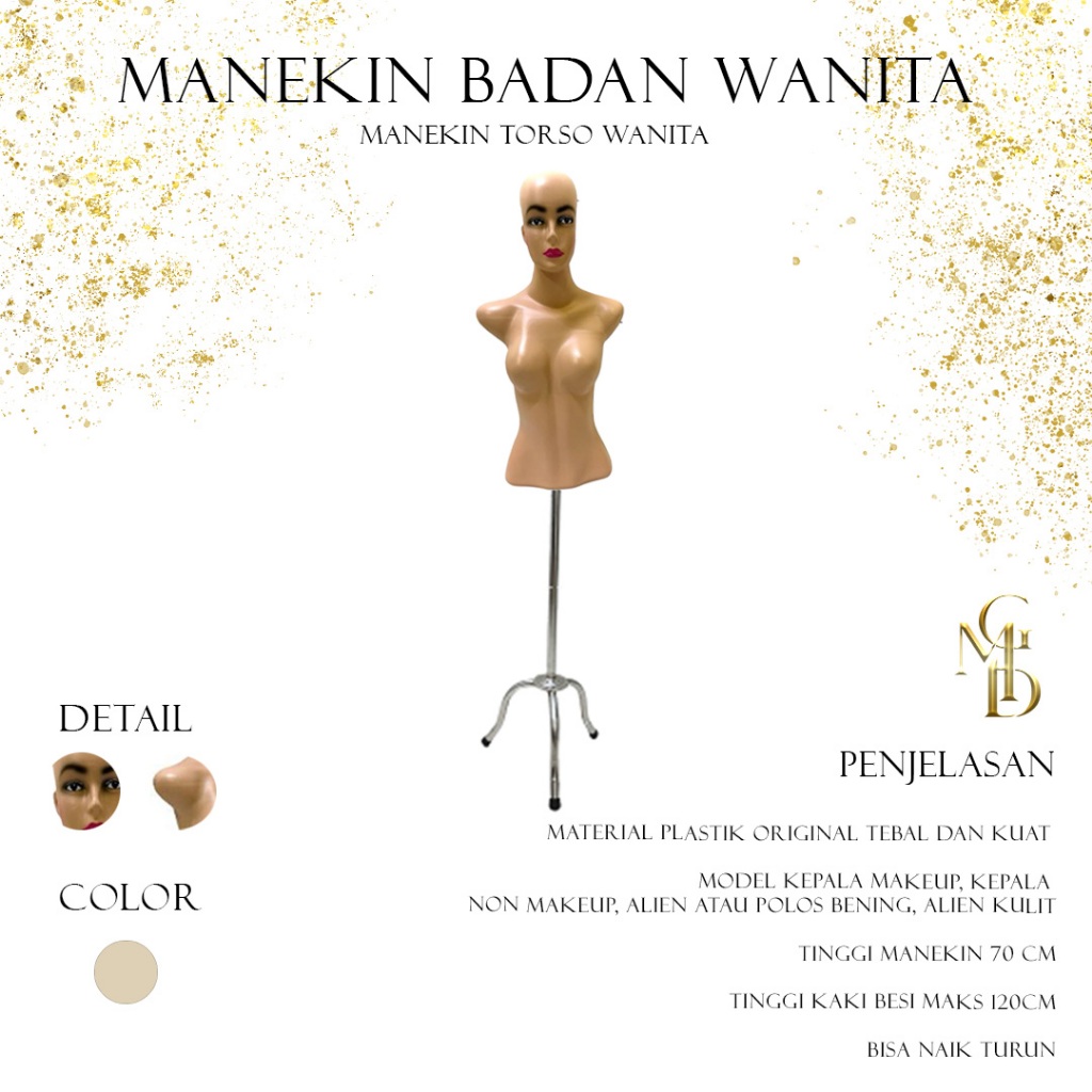 Manekin Badan Wanita | Manekin Torso Wanita | Patung Manekin Baju Torso Wanita Dewasa Setengah Badan