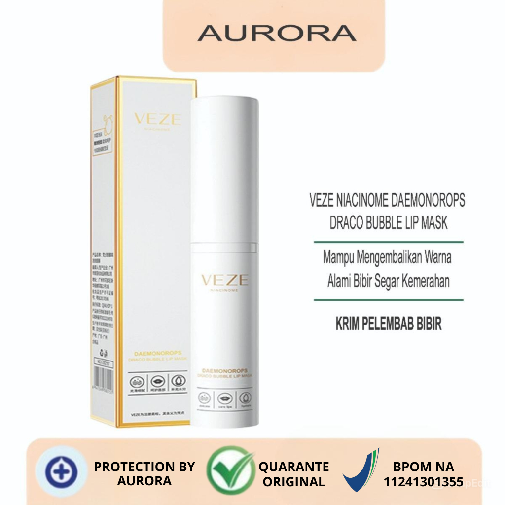 [BPOM] - VEZE  Krim Masker Pelembab Bibir Wanita Bubble Lip Mask