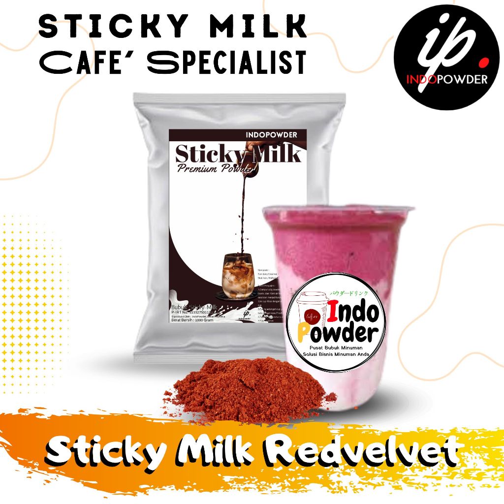 

Indopowder - Bubuk Minuman STICKY MILK REDVELVET / RED VELVET 1Kg Untuk Cafe, Waralaba dan Resto