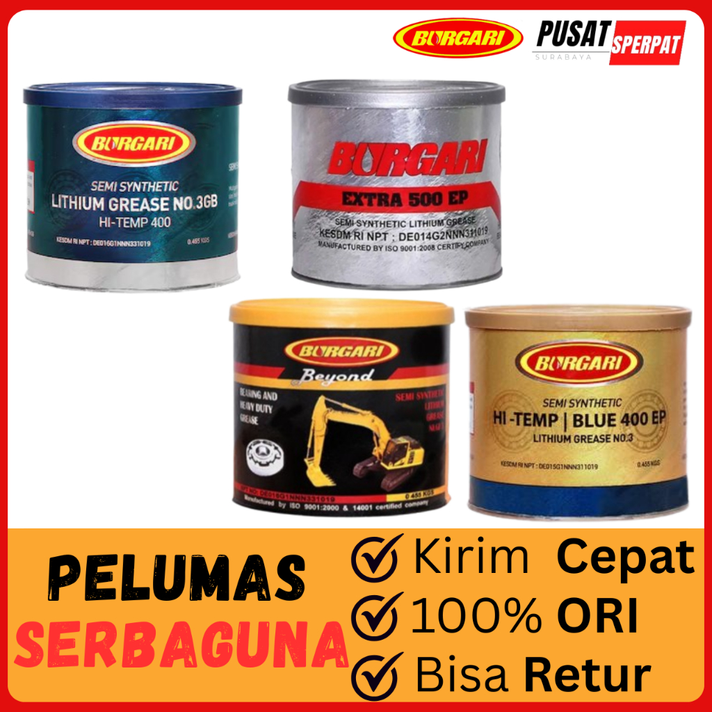 BURGARI - GEMUK PERPCS BEYOND LITHIUM NO. 3GB HI-TEMP BLUE 400EP EXTRA 500EP 455G PELUMAS SUHU TINGGI