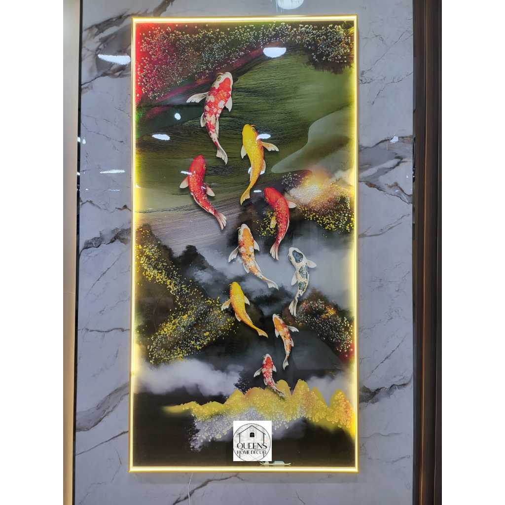 Lukisan ikan koi / Lukisan Koi / Lukisan Rusa / Lukisan Poercerlain diamond 5D