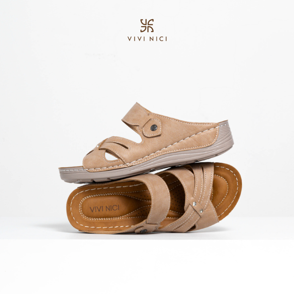 VIVI NICI - Fara Sandal Slip On Wedges Wanita Hak 5 Cm