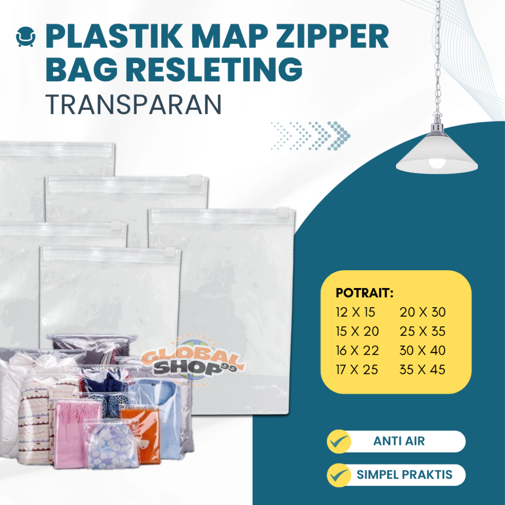 Kantong Plastik Packing ZIPLOCK POTRAIT Travel Pouch Transparan ANTI AIR Storage Box Serbaguna Map Z