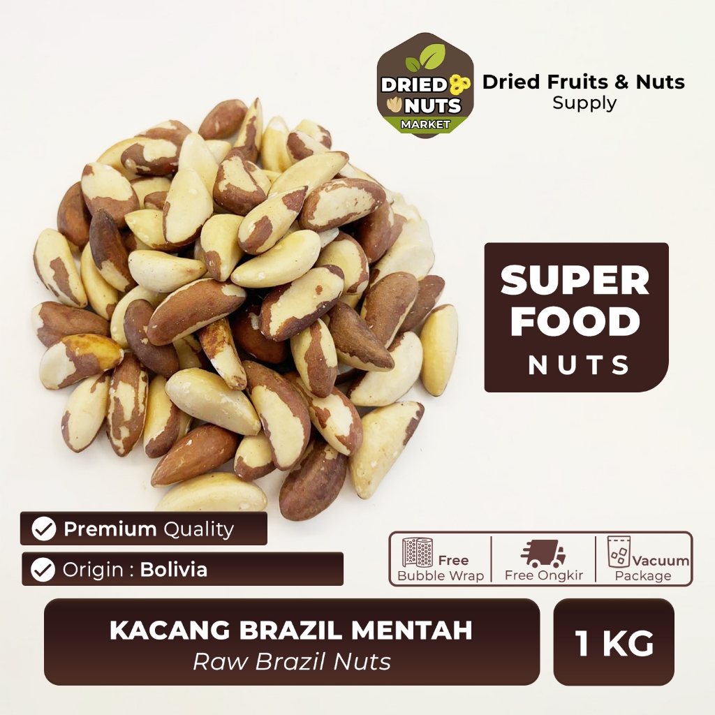 

Kacang Brazil Mentah 1Kg | Raw Brazil Nuts Bolivia 1000g