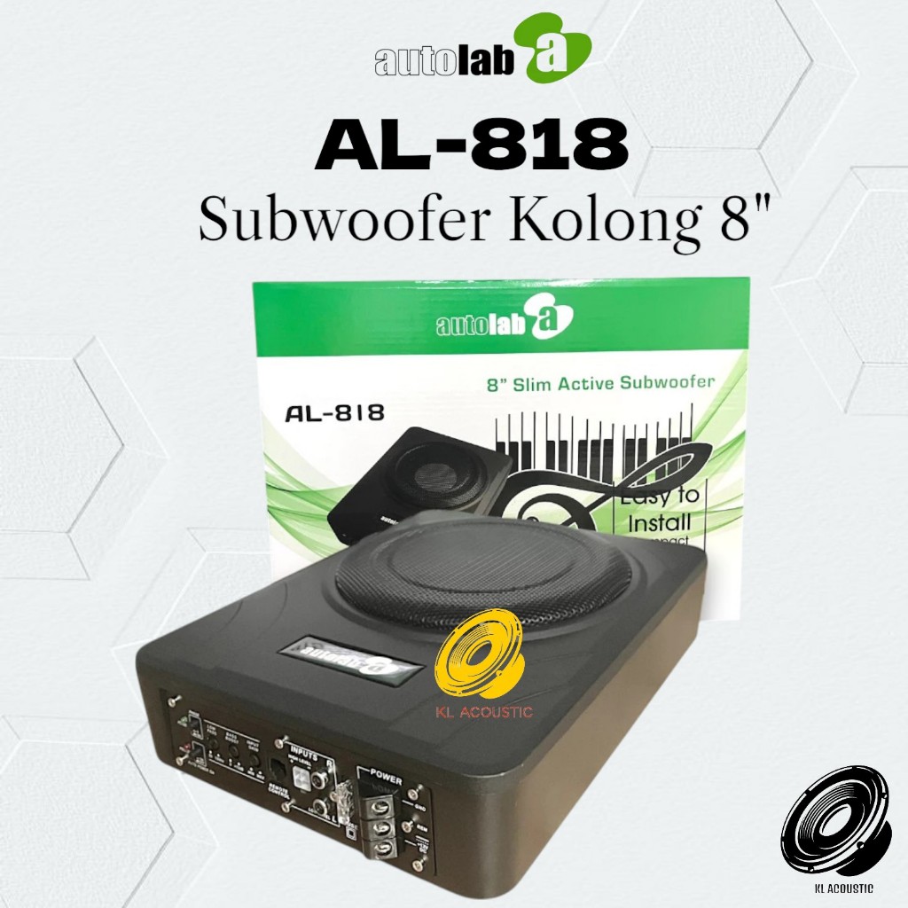 Subwoofer kolong AUTOLAB AL-818 Subwoofer Aktif Kolong underseat slim Mobil Speaker Mobil
